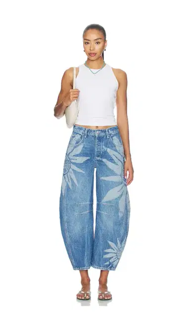 Free People x We The Free Good Luck Printed Barrel Jean | Thumbnail 5