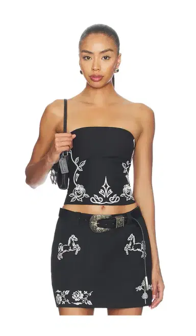 Markgong Floral Embroidered Tube Top | Thumbnail 1 Markgong Floral Embroidered Tube Top | Thumbnail 1