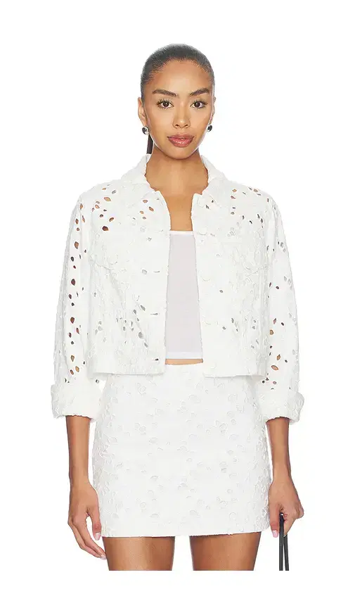 Alice + Olivia Chloe Boxy Cropped Jacket