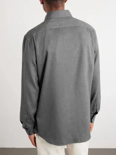 Brunello Cucinelli Herringbone Cotton and Lyocell-Blend Shirt - Men | Thumbnail 4
