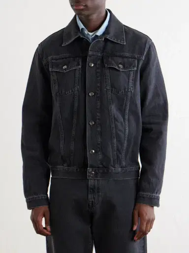 Canali Leather-Trimmed Denim Jacket - Men | Thumbnail 3