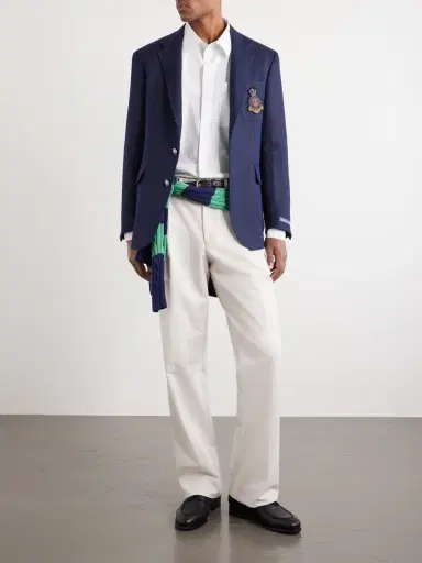 Polo Ralph Lauren Logo-Embroidered Linen-Hopsack Blazer - Men | Thumbnail 2 Polo Ralph Lauren Logo-Embroidered Linen-Hopsack Blazer - Men | Thumbnail 2