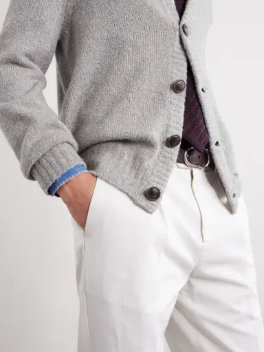 Brunello Cucinelli Virgin Wool, Silk and Cotton-Blend Cardigan - Men | Thumbnail 5