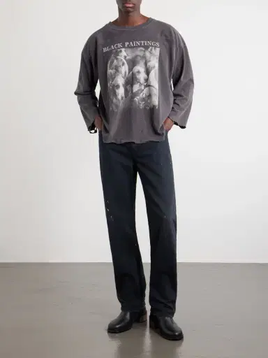 Enfants Riches Déprimés Black Paintings Distressed Printed Cotton-Jersey T-Shirt - Men | Thumbnail 2