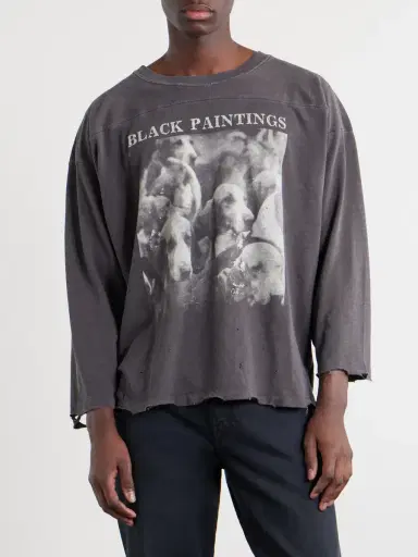 Enfants Riches Déprimés Black Paintings Distressed Printed Cotton-Jersey T-Shirt - Men | Thumbnail 3