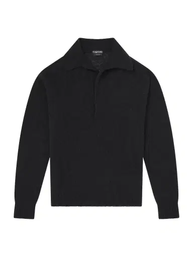 Tom Ford Cashmere and Silk-Blend Polo Sweater - Men | Thumbnail 1 Tom Ford Cashmere and Silk-Blend Polo Sweater - Men | Thumbnail 1