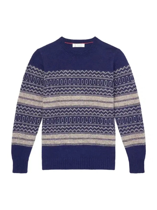 Brunello Cucinelli Fair isle Brushed-Knit Alpaca-Blend Sweater - Men