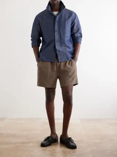 NN07 Rob Cotton And Linen-Blend Chambray Shirt - Men | Thumbnail 2