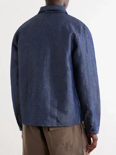 NN07 Rob Cotton And Linen-Blend Chambray Shirt - Men | Thumbnail 4