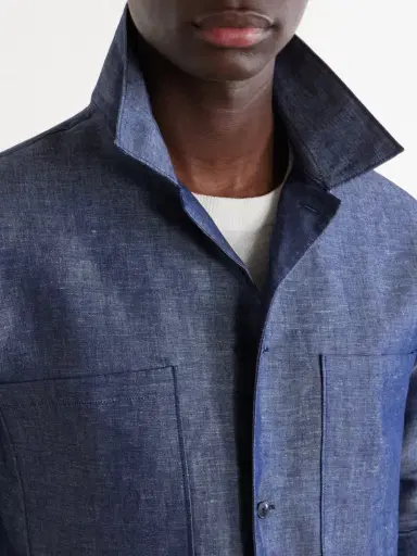 NN07 Rob Cotton And Linen-Blend Chambray Shirt - Men | Thumbnail 5