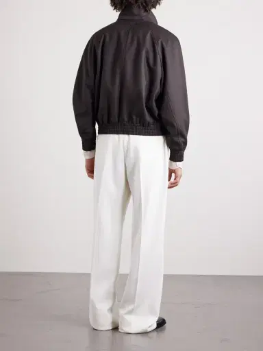 Tom Ford Leather-Trimmed Wool and Silk-Blend Jacket - Men | Thumbnail 4 Tom Ford Leather-Trimmed Wool and Silk-Blend Jacket - Men | Thumbnail 4