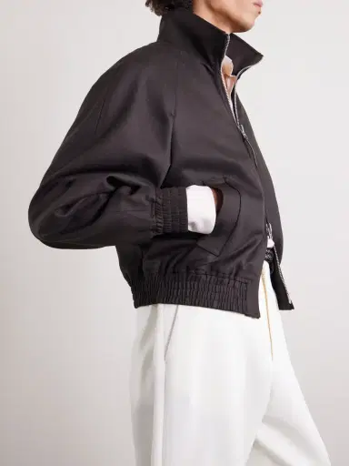 Tom Ford Leather-Trimmed Wool and Silk-Blend Jacket - Men | Thumbnail 5 Tom Ford Leather-Trimmed Wool and Silk-Blend Jacket - Men | Thumbnail 5