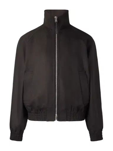 Tom Ford Leather-Trimmed Wool and Silk-Blend Jacket - Men | Thumbnail 1 Tom Ford Leather-Trimmed Wool and Silk-Blend Jacket - Men | Thumbnail 1