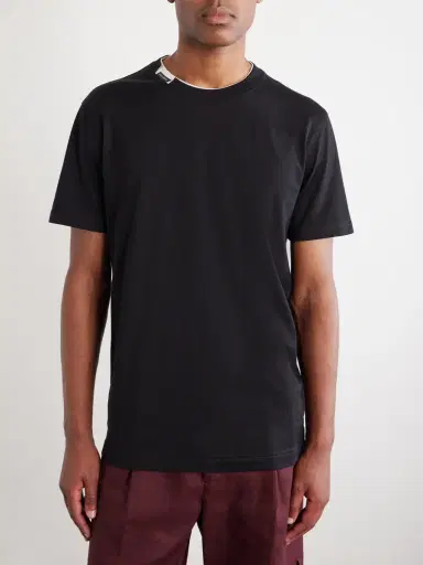 Dolce & Gabbana Logo-Appliquéd Cotton-Jersey T-Shirt - Men | Thumbnail 3 Dolce & Gabbana Logo-Appliquéd Cotton-Jersey T-Shirt - Men | Thumbnail 3