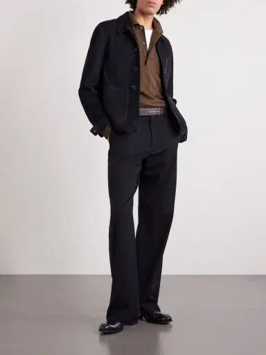 Tom Ford Piped Silk and Cotton-Blend Piqué Polo Shirt - Men | Thumbnail 2 Tom Ford Piped Silk and Cotton-Blend Piqué Polo Shirt - Men | Thumbnail 2