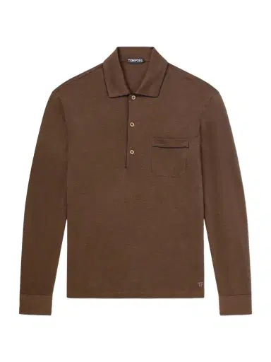 Tom Ford Piped Silk and Cotton-Blend Piqué Polo Shirt - Men | Thumbnail 1 Tom Ford Piped Silk and Cotton-Blend Piqué Polo Shirt - Men | Thumbnail 1
