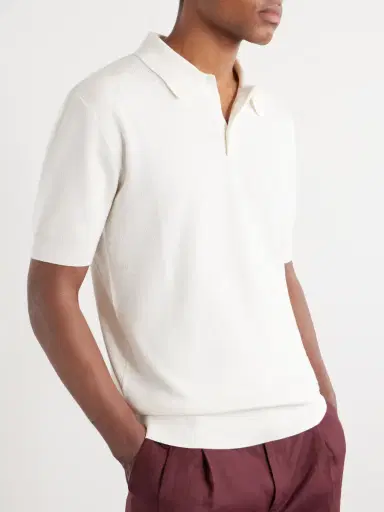 Dolce & Gabbana Logo-Embroidered Knitted Silk Polo Shirt - Men | Thumbnail 3 Dolce & Gabbana Logo-Embroidered Knitted Silk Polo Shirt - Men | Thumbnail 3
