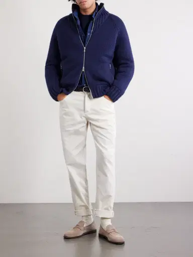 Brunello Cucinelli Cashmere Zip-Up Down Cardigan - Men | Thumbnail 2