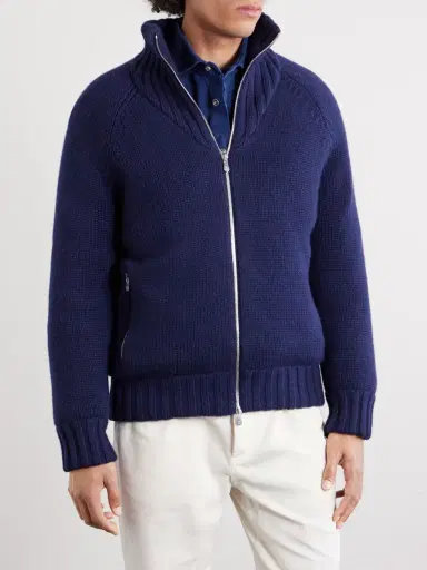 Brunello Cucinelli Cashmere Zip-Up Down Cardigan - Men | Thumbnail 3