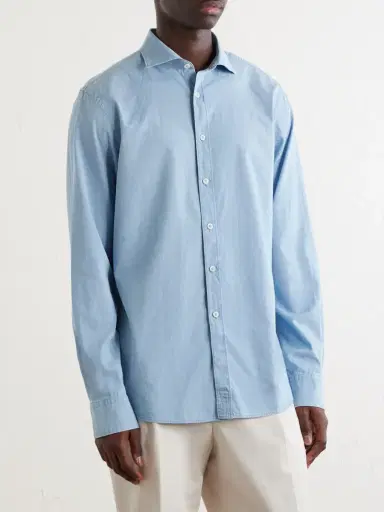 Canali Denim Shirt - Men | Thumbnail 3 Canali Denim Shirt - Men | Thumbnail 3