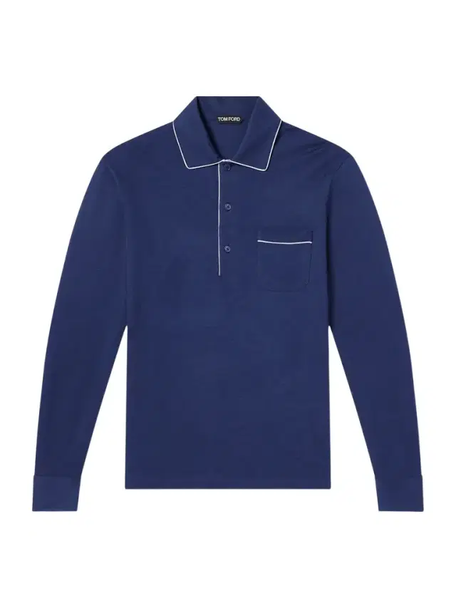 Tom Ford Piped Silk and Cotton-Blend Piqué Polo Shirt - Men