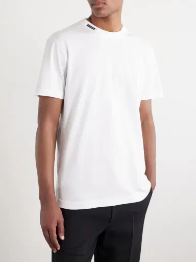Dolce & Gabbana Logo-Appliquéd Cotton-Jersey T-Shirt - Men | Thumbnail 3 Dolce & Gabbana Logo-Appliquéd Cotton-Jersey T-Shirt - Men | Thumbnail 3