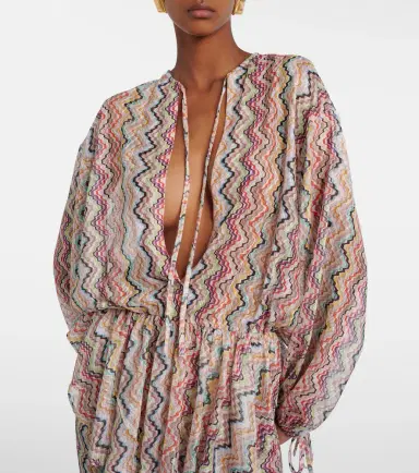 Missoni Zig Zag cutout gathered blouse | Thumbnail 2 Missoni Zig Zag cutout gathered blouse | Thumbnail 2
