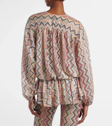 Missoni Zig Zag cutout gathered blouse | Thumbnail 4 Missoni Zig Zag cutout gathered blouse | Thumbnail 4