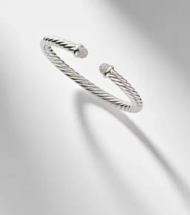 David Yurman Cable Flex sterling silver cuff bracelet with diamonds | Thumbnail 5 David Yurman Cable Flex sterling silver cuff bracelet with diamonds | Thumbnail 5