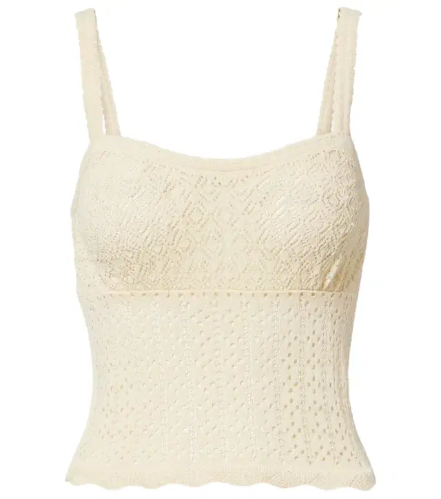 Dôen Nadille pointelle scalloped top