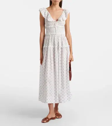 DÔEN Dôen Sorina floral cotton midi dress | Thumbnail 5