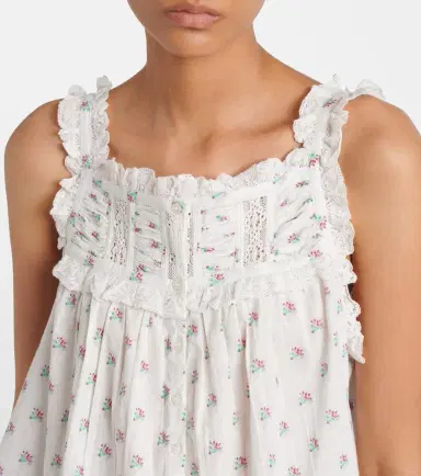 DÔEN Dôen Fidella floral lace-trimmed cotton top | Thumbnail 5