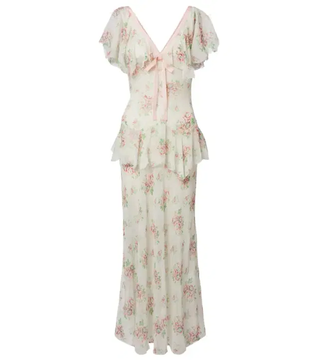 Dôen Amelisse floral silk georgette maxi dress