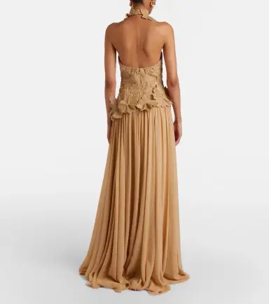 Elie Saab Raffia-trimmed silk-blend tulle gown | Thumbnail 3 Elie Saab Raffia-trimmed silk-blend tulle gown | Thumbnail 3