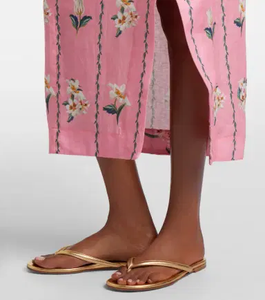 Agua by Agua Bendita Tierra floral linen beach cover-up | Thumbnail 2