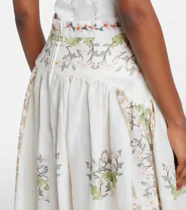 Agua by Agua Bendita Curua floral linen midi skirt | Thumbnail 2 Agua by Agua Bendita Curua floral linen midi skirt | Thumbnail 2