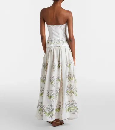 Agua by Agua Bendita Curua floral linen midi skirt | Thumbnail 4 Agua by Agua Bendita Curua floral linen midi skirt | Thumbnail 4