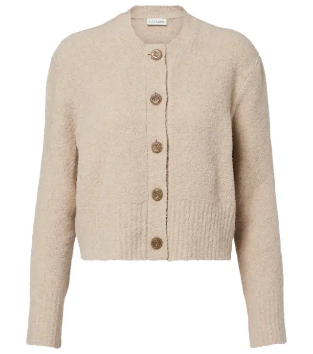 Harris cropped wool-blend cardigan