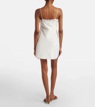 Posse Darya embroidered cotton and silk minidress | Thumbnail 3