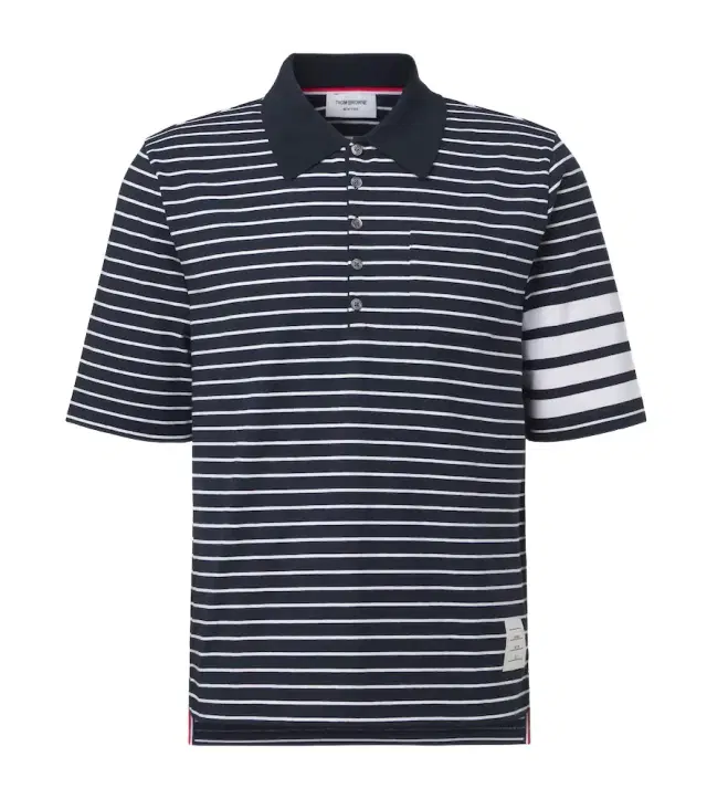 4-Bar striped cotton polo shirt