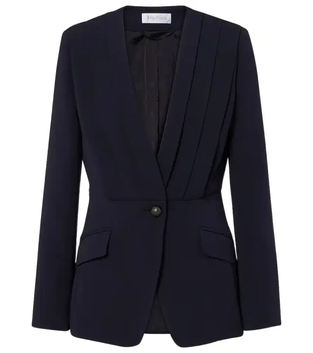 Pleated cady blazer