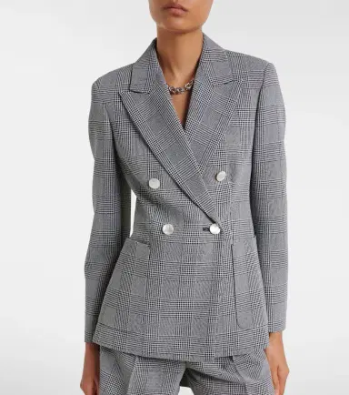 Max Mara Prince of Wales check virgin wool blazer | Thumbnail 4