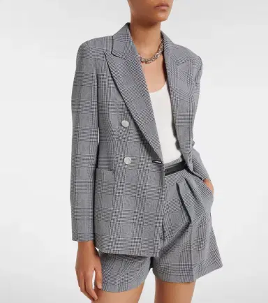 Max Mara Prince of Wales check virgin wool blazer | Thumbnail 5