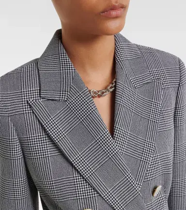 Max Mara Prince of Wales check virgin wool blazer | Thumbnail 6