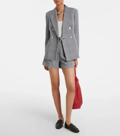 Max Mara Prince of Wales check virgin wool blazer | Thumbnail 7