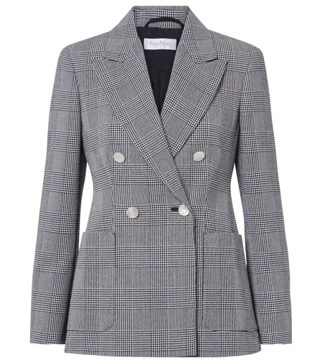 Prince of Wales check virgin wool blazer