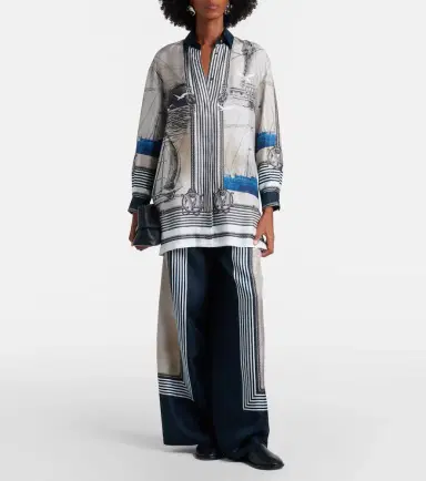 Max Mara Printed silk twill palazzo pants | Thumbnail 2 Max Mara Printed silk twill palazzo pants | Thumbnail 2