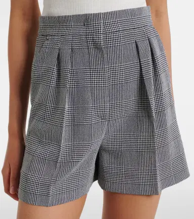 Max Mara Prince of Wales check wool crêpe shorts | Thumbnail 5 Max Mara Prince of Wales check wool crêpe shorts | Thumbnail 5