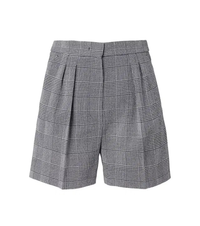 Prince of Wales check wool crêpe shorts
