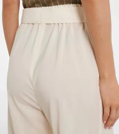 Max Mara Belted virgin wool wide-leg pants | Thumbnail 4 Max Mara Belted virgin wool wide-leg pants | Thumbnail 4